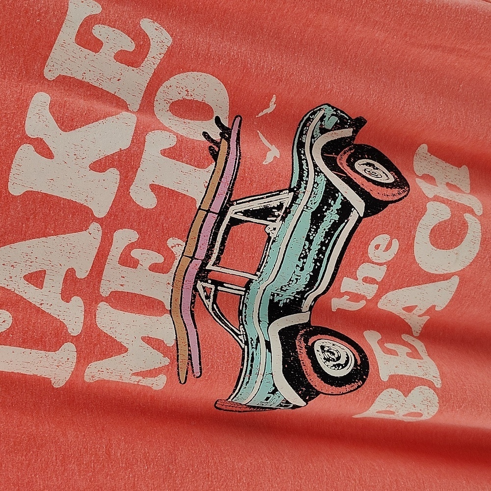 Instant Message Pullover Tee Size Large Coral Tak… - image 7